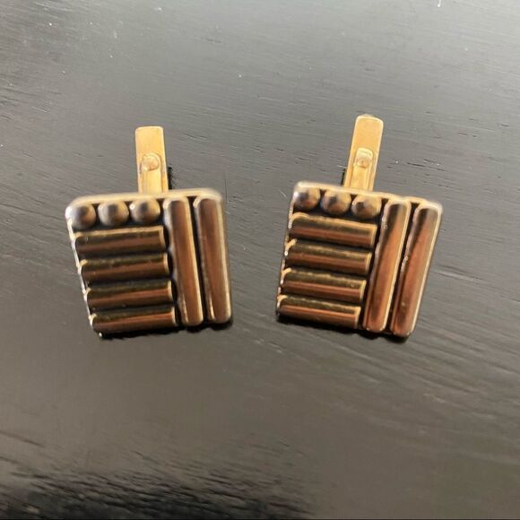 Vintage SWANK gold cuff links - Picture 4 of 9